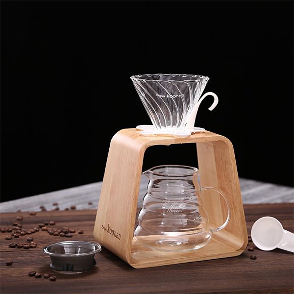 橡膠木手沖咖啡支架