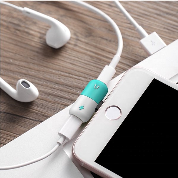 膠囊造型蘋果耳機充電二合一轉接器