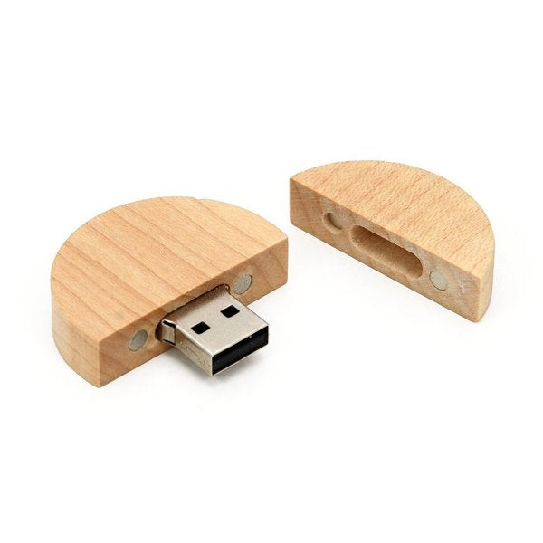 圓形造型木製隨身碟