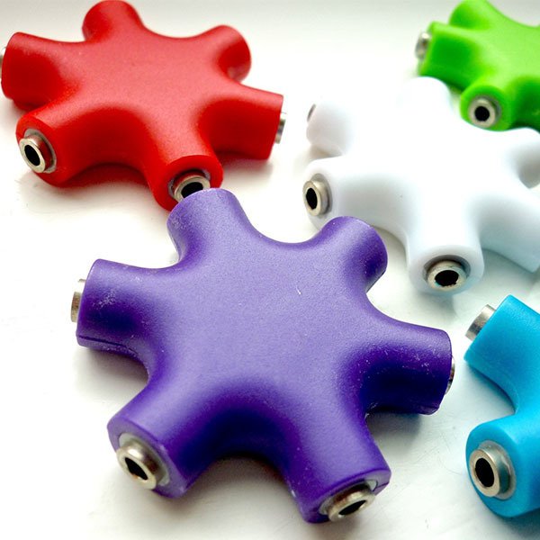 3.5mm六角立體聲耳機分享器