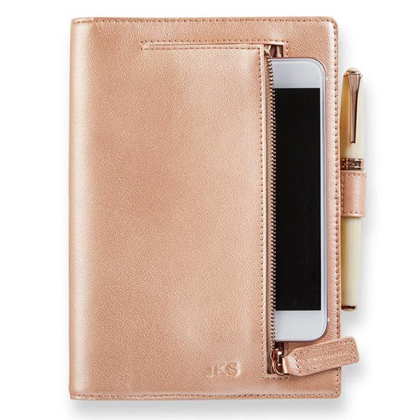 25K玫瑰金皮套烙印平裝工商日誌