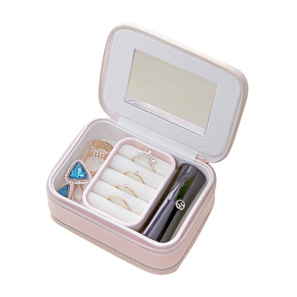 雙層飾品盒-長方形PU首飾盒