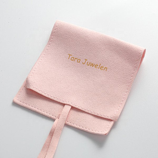 麂皮包裝收納袋-緞帶綁繩首飾袋