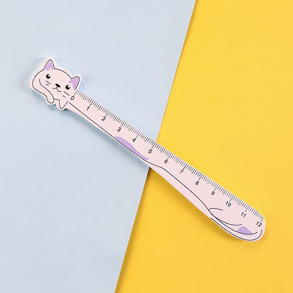 12cm木製可愛貓咪造型直尺