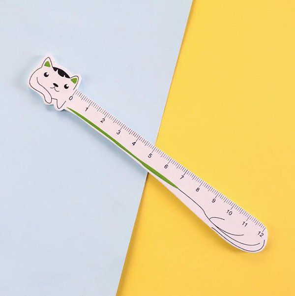 12cm木製可愛貓咪造型直尺