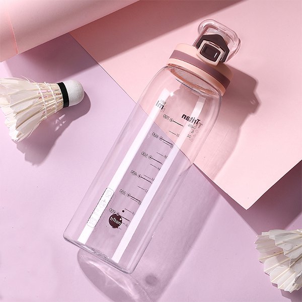 900ml按壓開蓋式運動水瓶-附提環