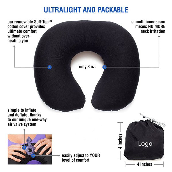 單向閥人工充氣式U型充氣枕頭