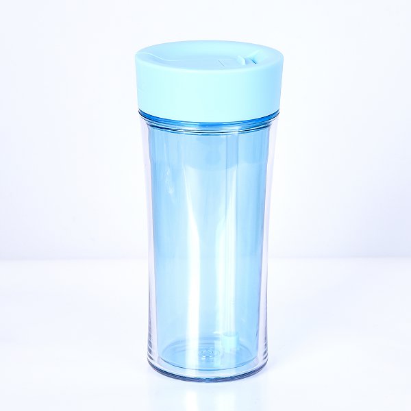 550ml雙層塑膠吸管杯