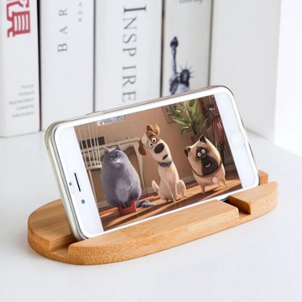 竹製手機架-橢圓造型