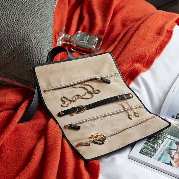 單層飾品盒-長方形真皮首飾包