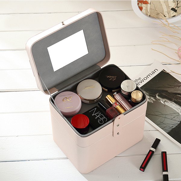 雙層飾品盒-長方形手提PU首飾盒