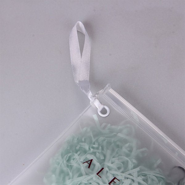 附緞帶EVA磨砂拉鍊袋