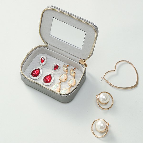 附鏡子唇膏PU收納化妝包