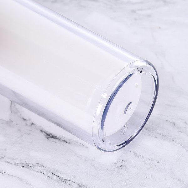 環保塑膠雙層可放置廣告卡紙隨行杯