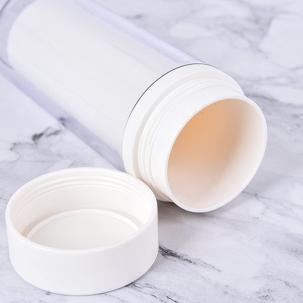 環保塑膠雙層可放置廣告卡紙隨行杯