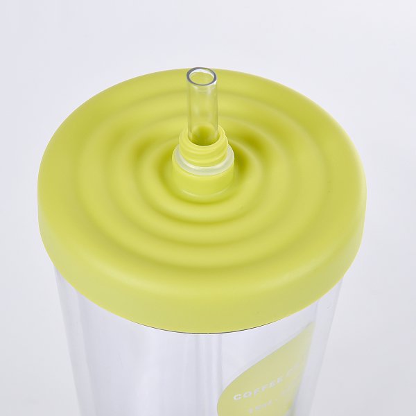 420ml雙層防漏塑膠吸管杯