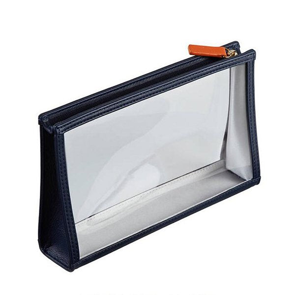 PU皮革透明手拿化妝包