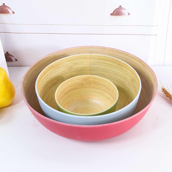 多色天然竹製沙拉碗