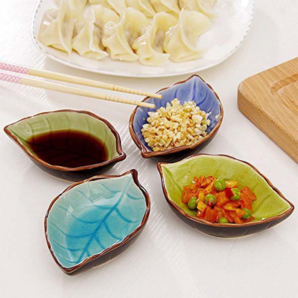 陶瓷釉面葉形調味料碟子