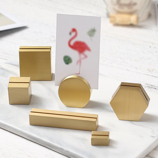 黃銅六角形辦公室名片架