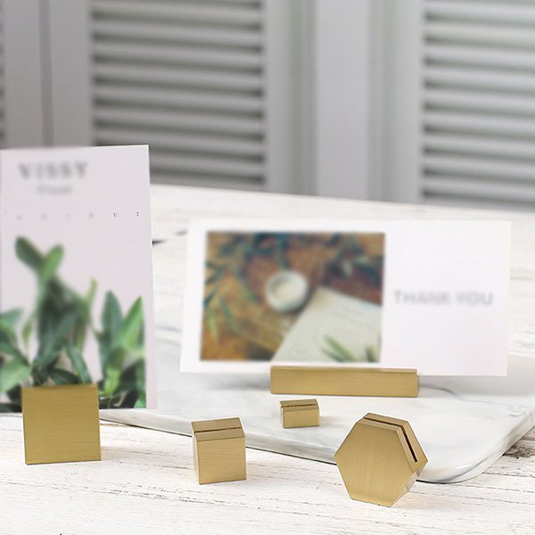 黃銅六角形辦公室名片架