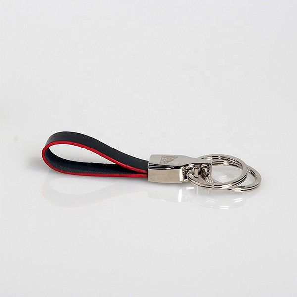 雙色皮革金屬環鑰匙圈