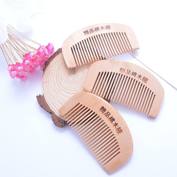無柄精品桃木梳子