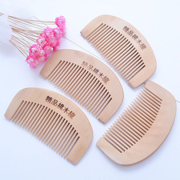 無柄精品桃木梳子