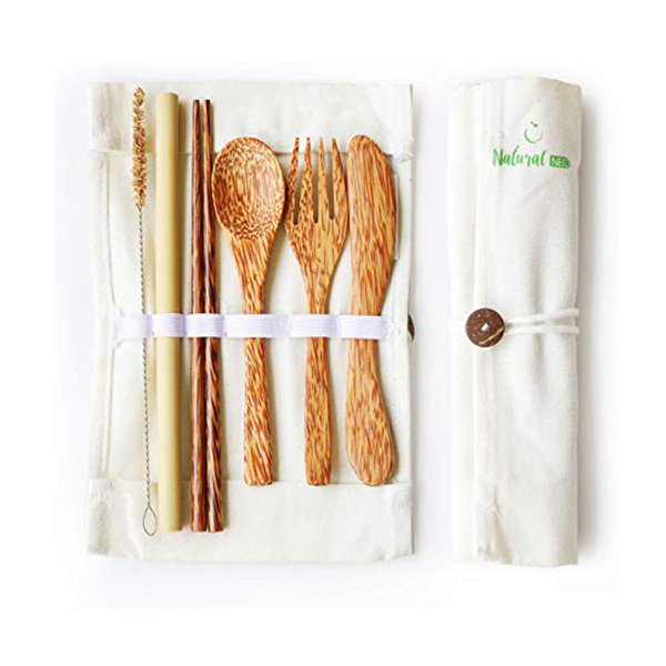 天然椰子木環保吸管餐具組