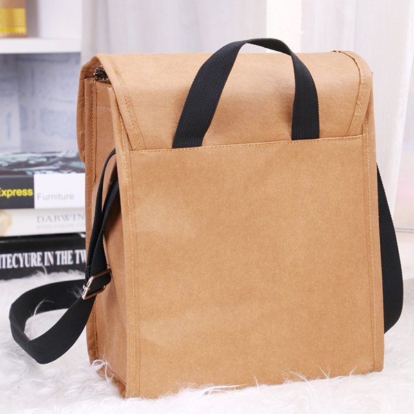 魔鬼氈肩背保冷袋-可水洗牛皮紙包