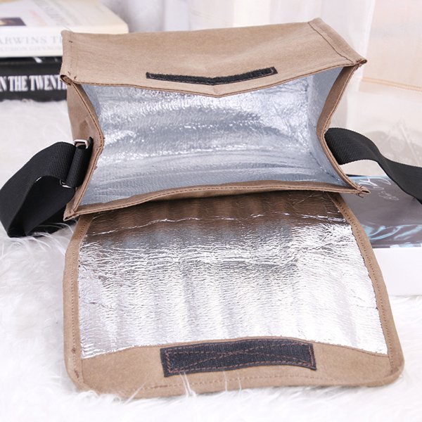 魔鬼氈肩背保冷袋-可水洗牛皮紙包