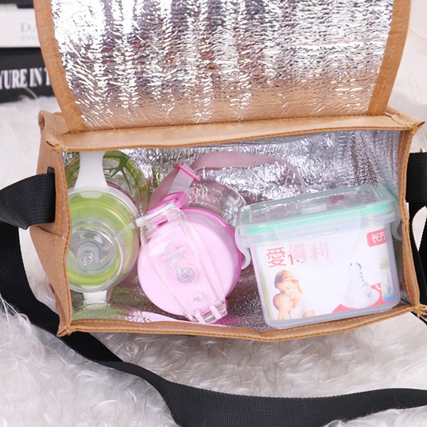 魔鬼氈肩背保冷袋-可水洗牛皮紙包