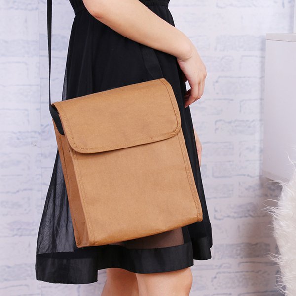 魔鬼氈肩背保冷袋-可水洗牛皮紙包