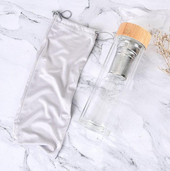 竹蓋雙層玻璃瓶350ml