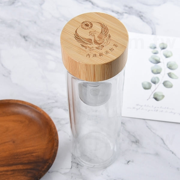 竹蓋雙層玻璃瓶350ml