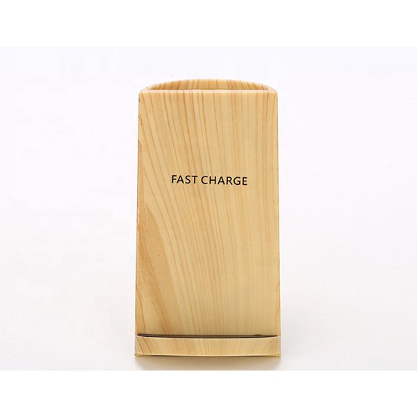 仿木立式手機無線充電器