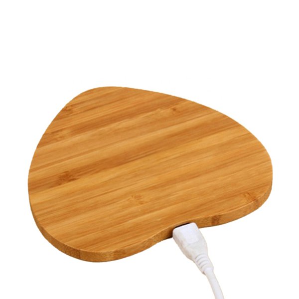 愛心款仿木手機無線充電器