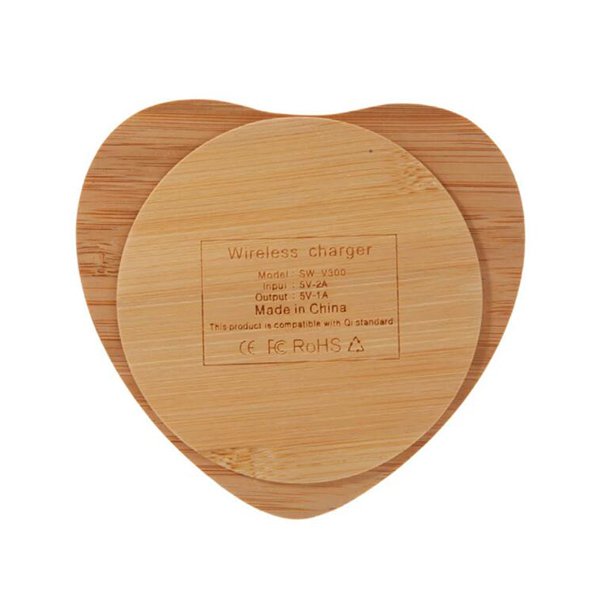 愛心款仿木手機無線充電器
