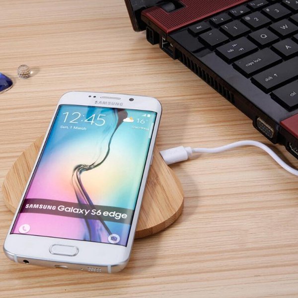 愛心款仿木手機無線充電器