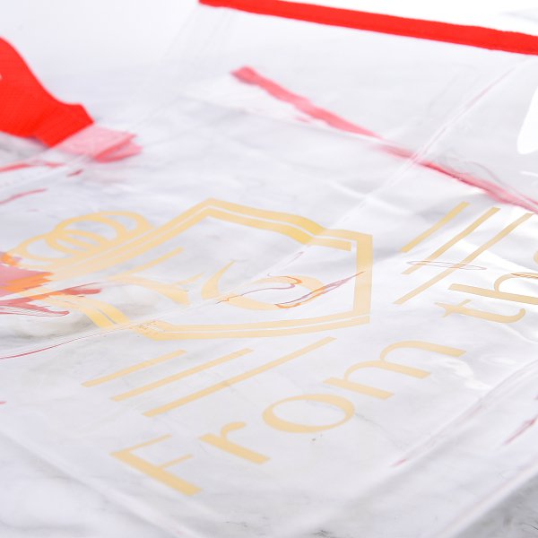 簡約尼龍提把PVC透明手提袋