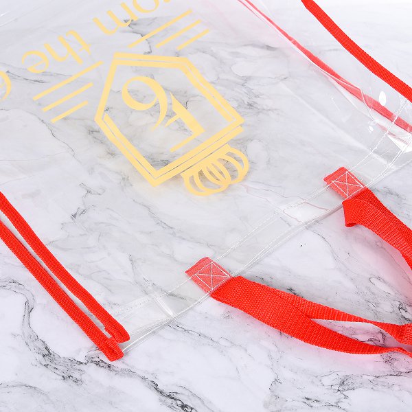 簡約尼龍提把PVC透明手提袋