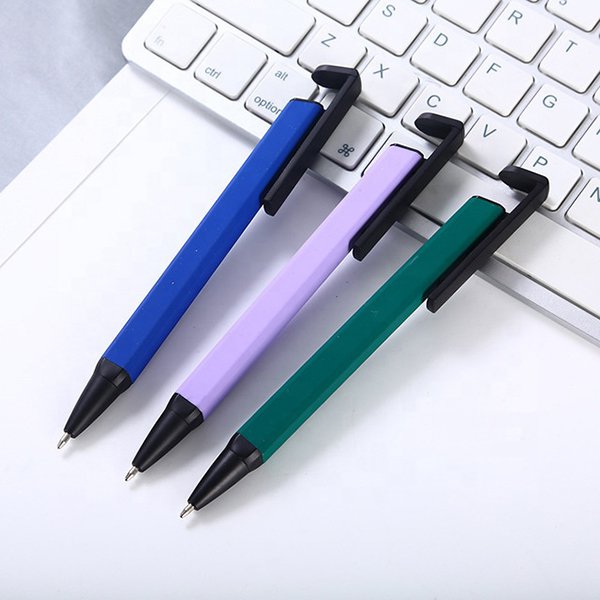 按壓式方形金屬筆-手機架功能