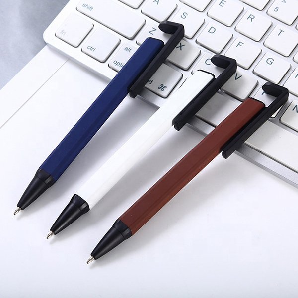 按壓式方形金屬筆-手機架功能