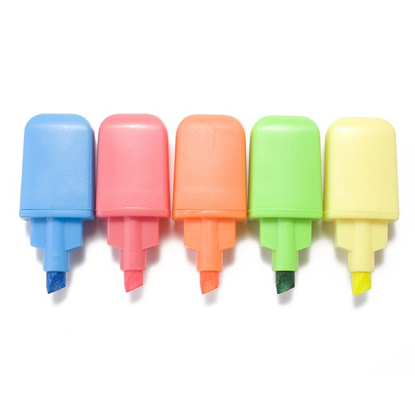 扁平筆桿單色迷你螢光筆