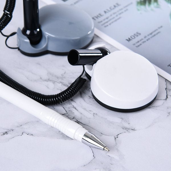 圓形底座彈簧塑膠櫃檯筆