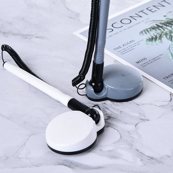 圓形底座彈簧塑膠櫃檯筆