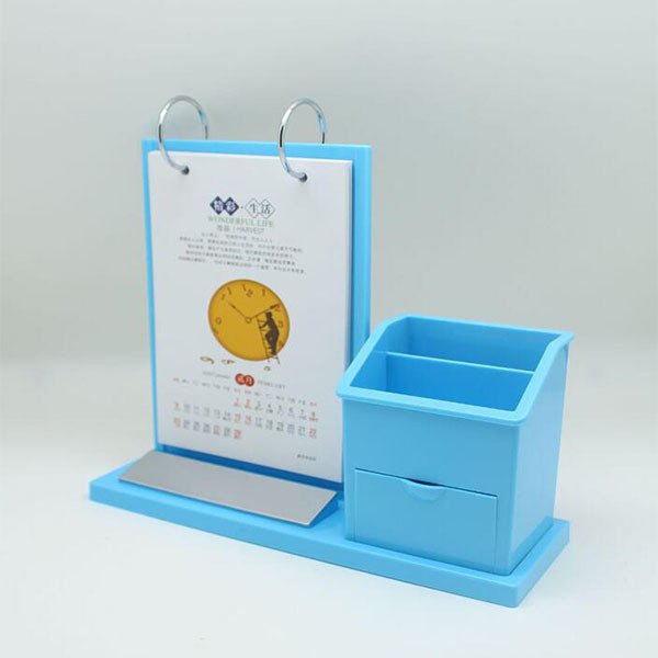 多功能抽屜+筆筒桌曆