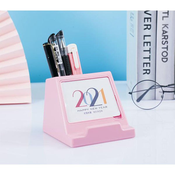 多功能手機架+筆筒桌曆