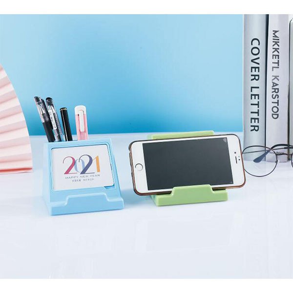 多功能手機架+筆筒桌曆