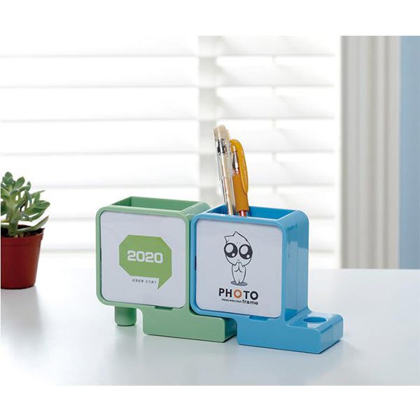 四色積木筆筒桌曆